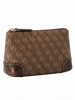 Dooney and Bourke. Signature Brown Monogram Canvas Women’s Pouch Wristlet